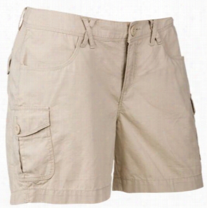 Affectionate  Reflections Canvas Cargo Shorts For Ladies - White Pepper - 4