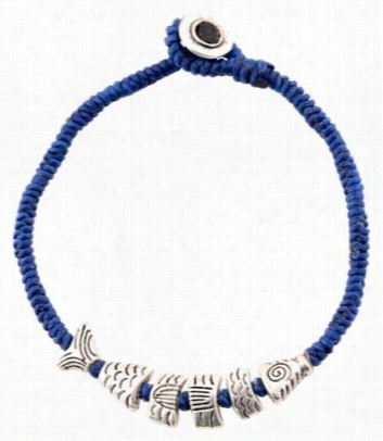 Paragon House Mini Greek Fish Blue Bracelet - 7'