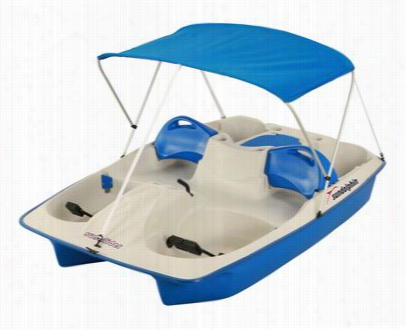 Sun Dolphin Suun Slider Pedal Boat  With Canopy & Stainless Steel Ppackage - 5 Person  - Blue