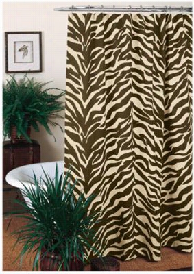 Zebra Brown/tan Collection Shower Curtain