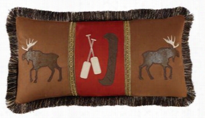 Bob Timberlake Hearthside Moose And Canoe Throw Pillow