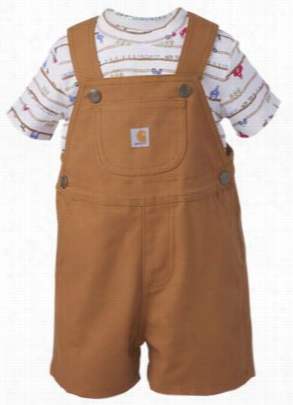 Carhartt Bodysuit And Shortalls Set For Baby Boys - Carhartt Brown - 3 Months