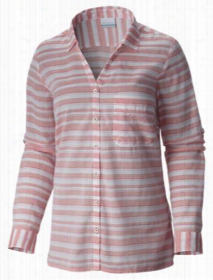 Columbia Early Tide Long-sleeve Hsir T For Ladies - Coral Bloom Stripe - L