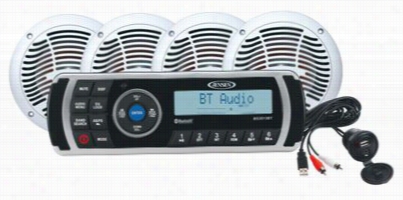 Jensen Ms2013bt Am/fm/usb Waterproof Stereow Ith Blueototh, Jenaux Input Jack, And Four 6.5' Speakers