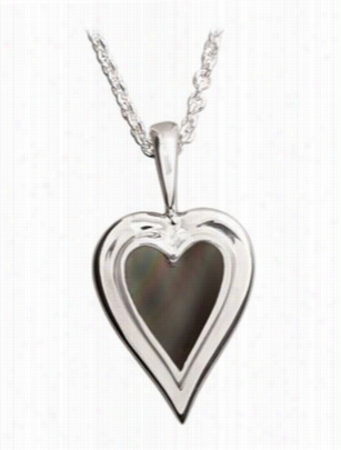 Kabana Jewelry Genuine Silver 18' Necklace With Tara Heart Epndant - Black