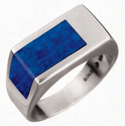 Kabana Jewelry Sterling Silver Romeo Inlay Ring For Men - Lapis - 10.5