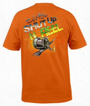 Salt L1fe Reel Em Skinz Pocket T-shirt For Men - Tangerine  -s