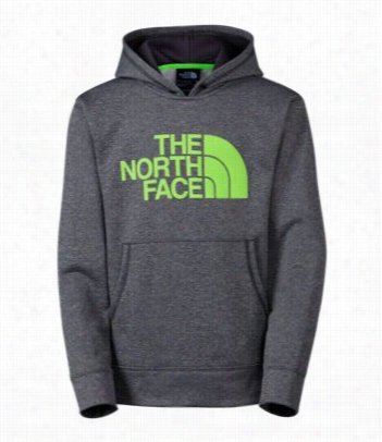 The North Face Logo Surgent Pullover Hoodie For Boys - Heathsr Grey - M