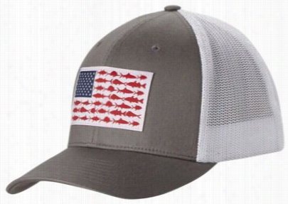 Columbia Pfg Fish Flagg Mesh Bal Cap For Men - Titalnium/fish Flag - L/x