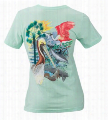 Guy Harevy Gulf Mammals T-shirt For Ladies - Mint - Xl