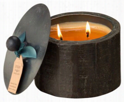 Himalayan Trading Post Wood En Barrel Candle - Wil Green Fig