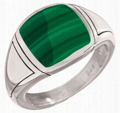 Kaana Jewelry Sterling Silver Columbus Ring For Men - Malachite - 9..5