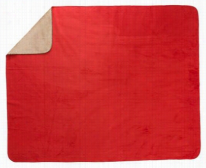 Moose Plaid Collection Red Suede Throw