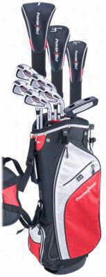 Powerbitl Power Pro 14-peice Gol Set For Men - Black/silver/red - Fortunate Hand