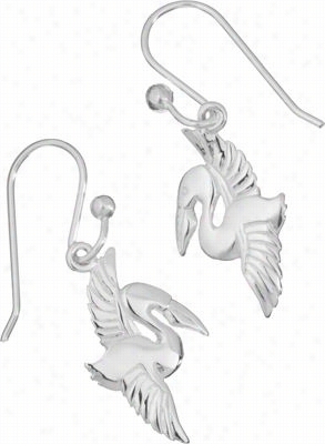 Sterling Silver Flying Pelican Earrings