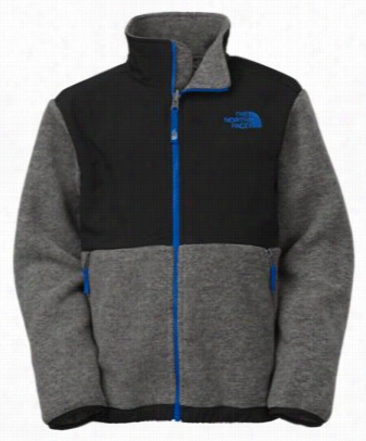 The North Face Denali Jacket For Boys - Charcoal Grey Heather/black - M