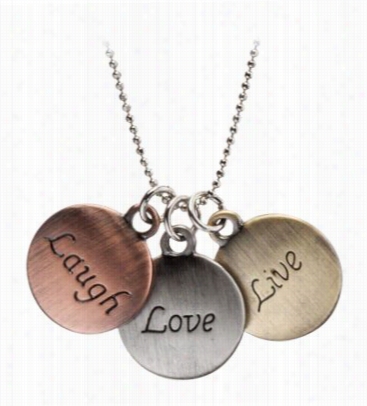 Tokens Of Inspiration Live, Laugh, Love Charm Necklace