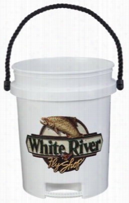 White River Flys Hop Logo 5-gallon Plastic Bucket With Pull Handle - White