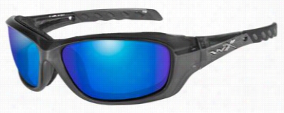 Wiley X Eyewear Meteorological Character  Control Series Polarized Sunglasses - Gravity - Black Crystal/blue Mirrpr