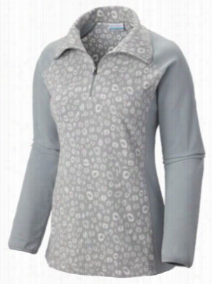 Columbia Glacial Fleece Iii Print 1/2-zip Pullover For Ladies - Earl Grey Leopard - M