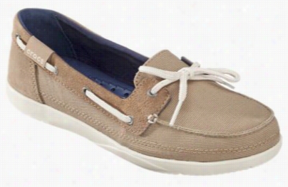 Crocs Walu Canvas Boat Shoes For Ladi Es - Khaki/stucco - 8 M