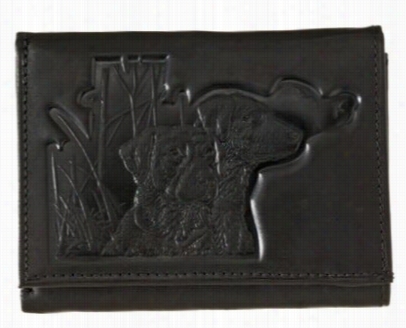 Embossed Ti-fold Leather Wallet - Lab