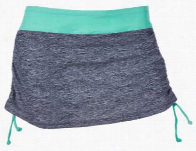 Free Coutnry Mix And Match Collection Ruched Siddes Swim Skkort For Ladeis - Cloud Grey/seafoam - L