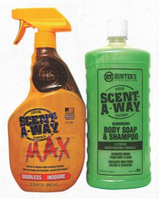 Hound's Speccialties Scent-a-way Max Scen Control Spray And Liquid Soap Combo - Odorless