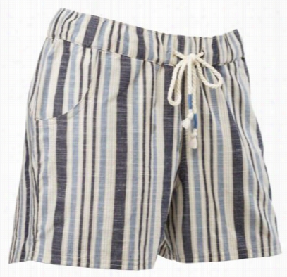 Natural Reflections Drawstrihg Shorts For Ladies - Stripe - L