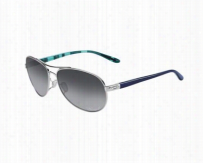 Oakely Feedback Polraized Sunglassesfor Ladie S - Ppolished Chrome/rey Grade