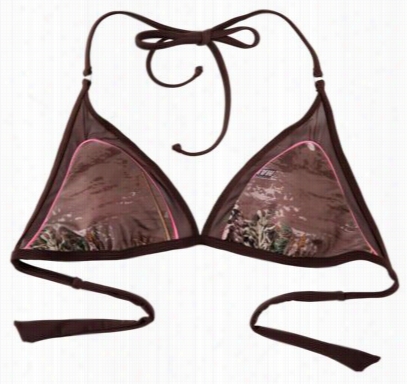 Realtree Girl Mesh-trim Camo Halter Bikini Top For  Laddies - Realtree Max-1 - L