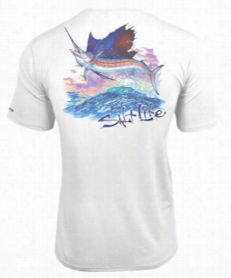 Salt Life Ful Sail Slx Uvapor Pocket T-shirt For Menn -white - S