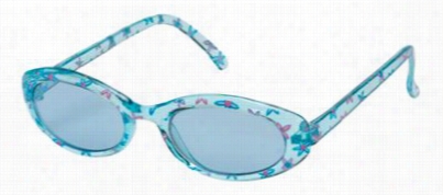 Sunbelt Kidz Blossom Print Sunglasses For Girls - Crystal Clear Blue+flowers/blue