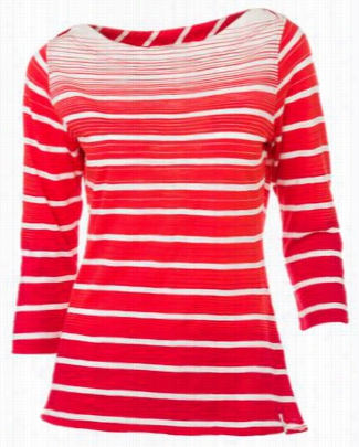 Woolrich Elemental Stripe T Op For Ldies - Kayak Redd - L