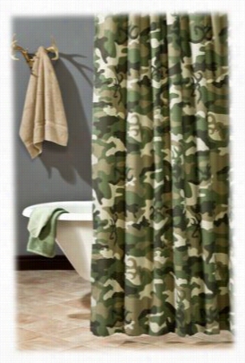 Browning Buckmark Green Camo - Shower Curtain