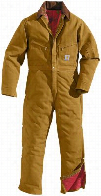 Carhartt Lined Duck Coveralls Forr Men - 40x30