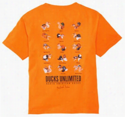 Ducks Unlimited Nkrth American Ducks T-s Hirt For Boys - Orange - M