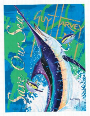 Guy Harvey Save Our Seas Poster -  Marlin