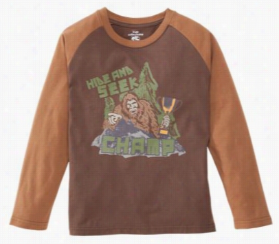 Hide And Seek Champ Raglan T-shirt For Boys - Brown - 12