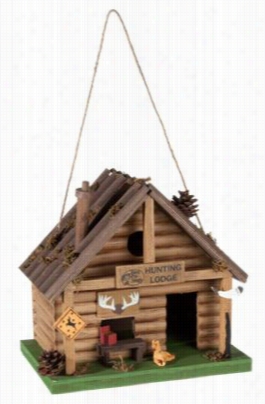 Hunting Lodge Wooden Birdhouse