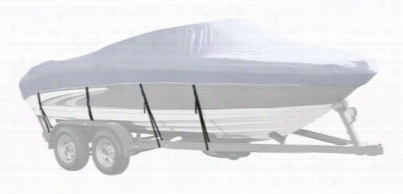 Hurricane Semi-customb Oat Covers For V-hul1 Urnabout With Outboard - Arctic Silver  -15'6"-16'5