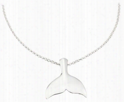 Kabana Jewelry 18' Sterling Silver Necklace With Large Whale Tail Pendant