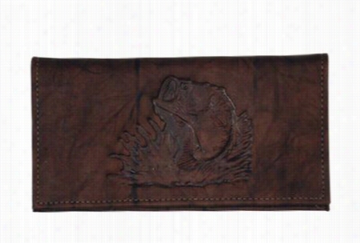 Motanna Leathher Checkbook Cover - Bass - Brown