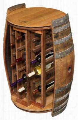 Napa East Collection Wine Barrel 28-bo Ttle Round Wine Rack