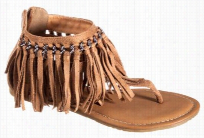 Natural Reflections Royya Fringe Sandals For Ladies - Tan - 9m