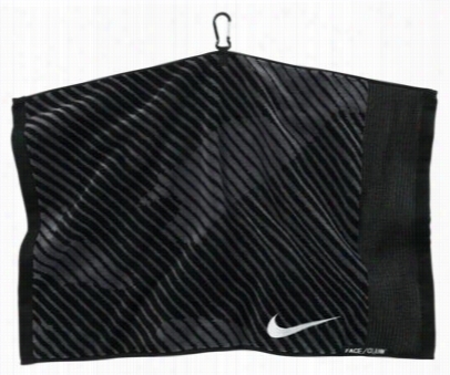 Nike Face/club Jacquard Golf Towel - Black/white/dark Grey