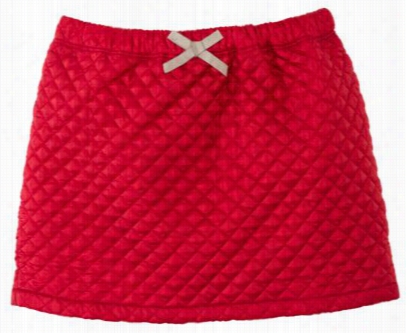 Quilted Skirt For Girls - Red - 4-5