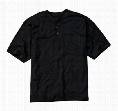 Redhead Workwear Henley Shirt For Men - Shortt Sleee - Black - L