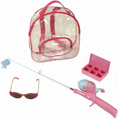 Shakespeare Barbie  Backpack Rod And Reel Fishing Kit For Kids
