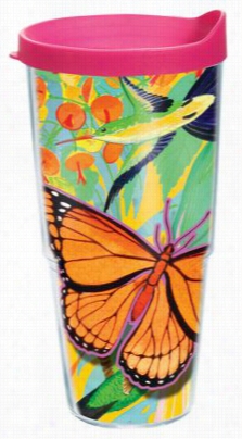 Terfis Tumbler Guy Harve Yhot Tropix Butterfly Inssulated Wrap With Cover - 24 Oz